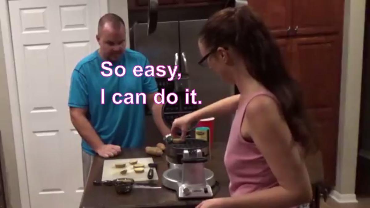 'Video thumbnail for How to: Waffle fries in a waffle maker, Dinning in with Danielle'