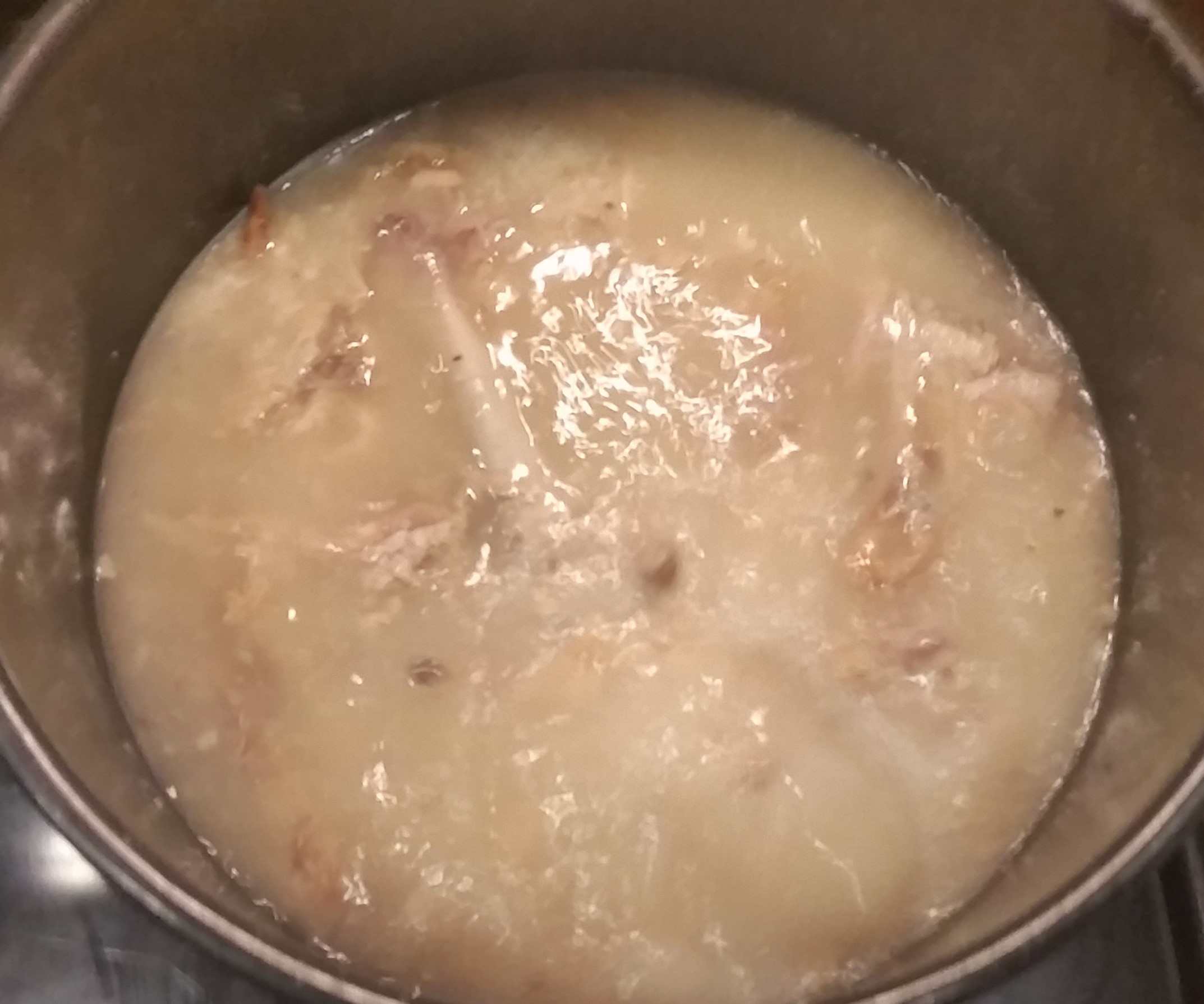 bone turkey broth cooked after an hour