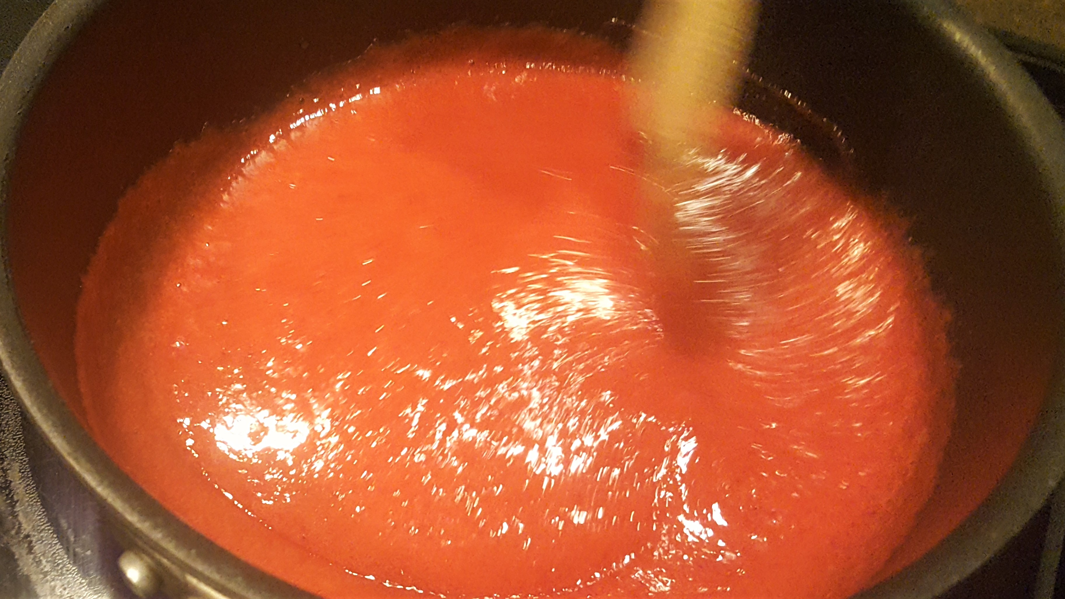 Homemade Strawberry Puree Reduction Process For Strawberry Banana Cake! Strawberry puree