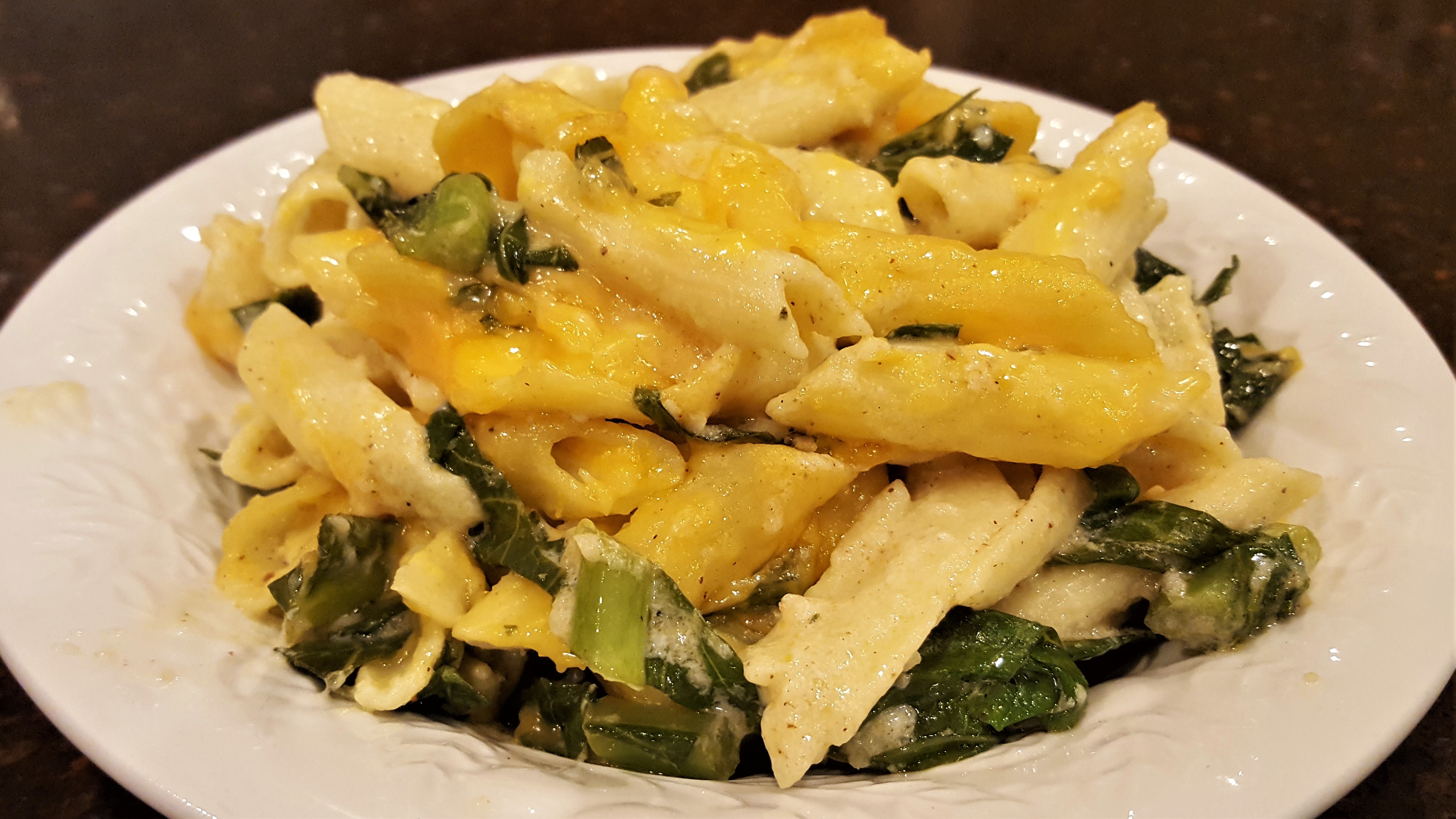 Simple and Delicious TexMex Pasta and Collard Greens! pasta