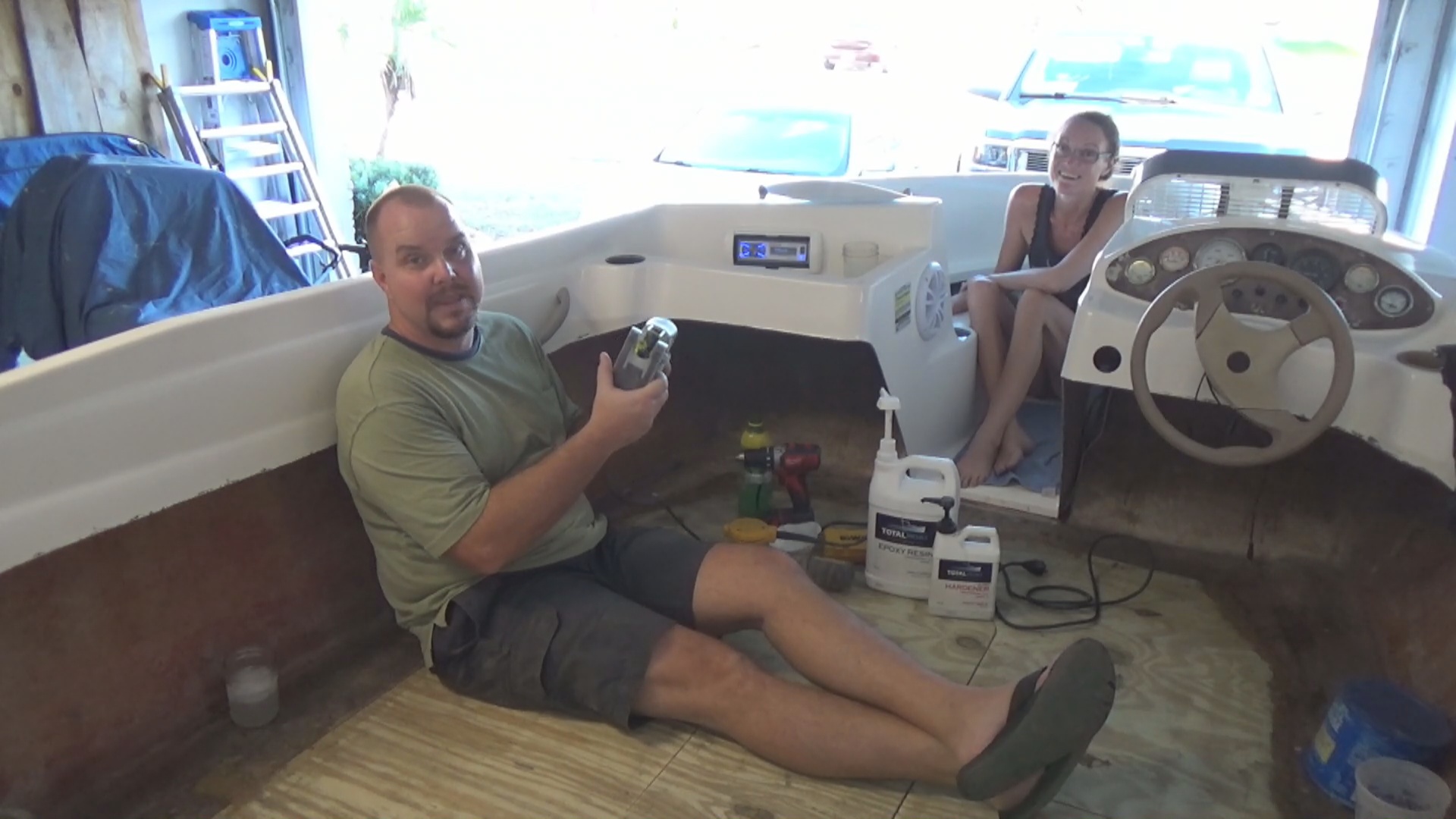 Relaxing After The Floor Is In For This 2004 Bayliner Bowrider