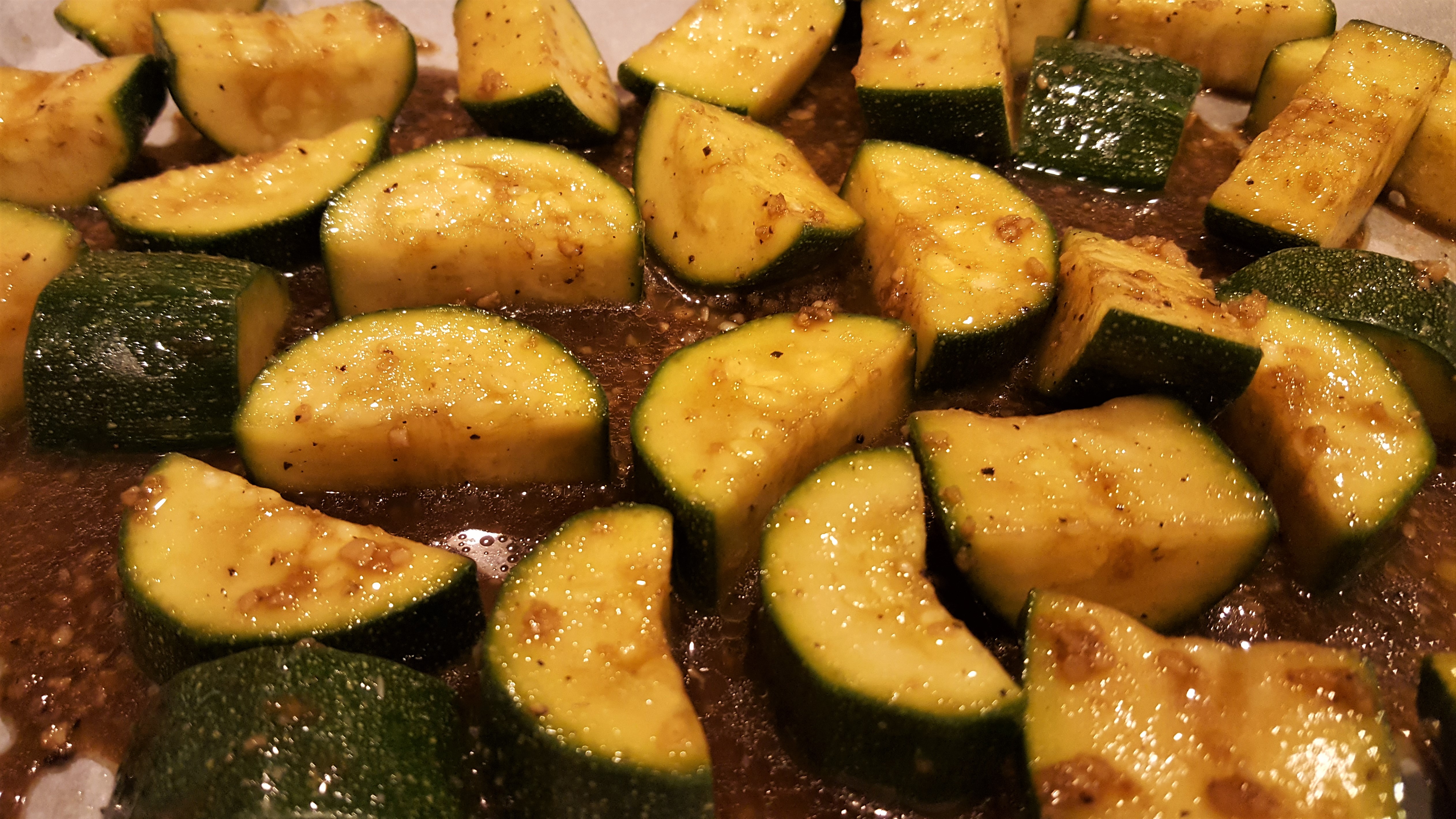 Prepared Zucchini ready to roast - Dining in with Danielle