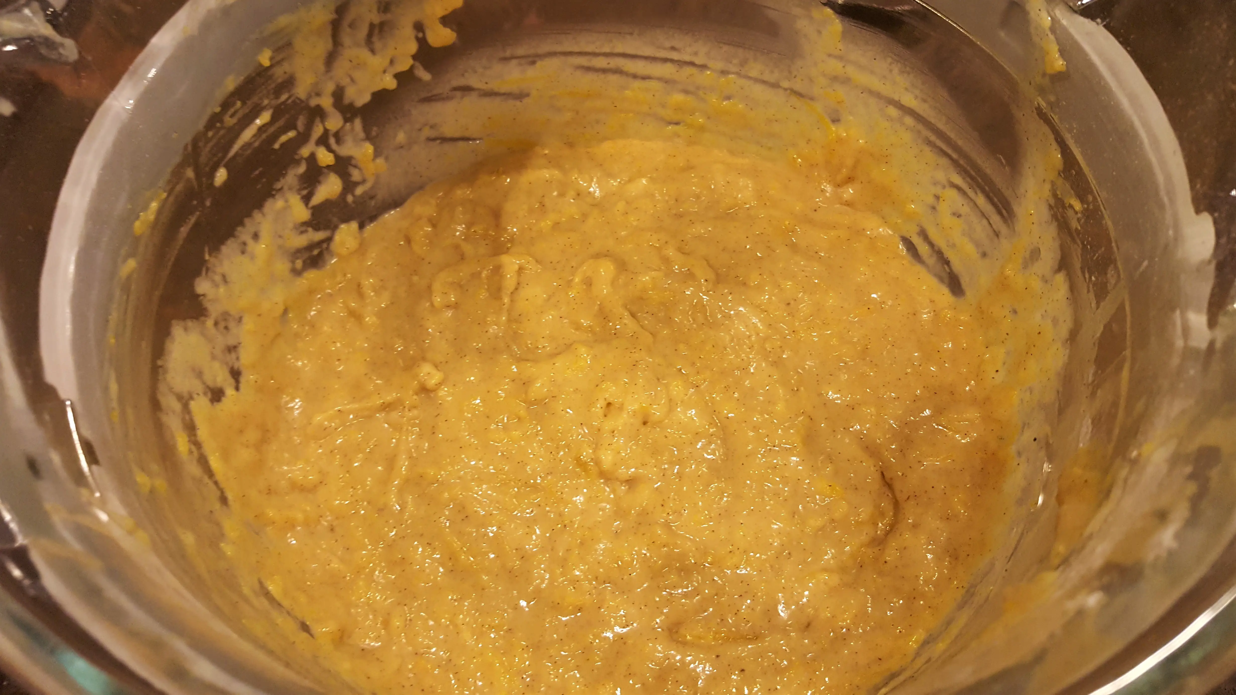 All Pumpkin Muffin Ingredients are mixed and ready for the pan - Dining in with Danielle
