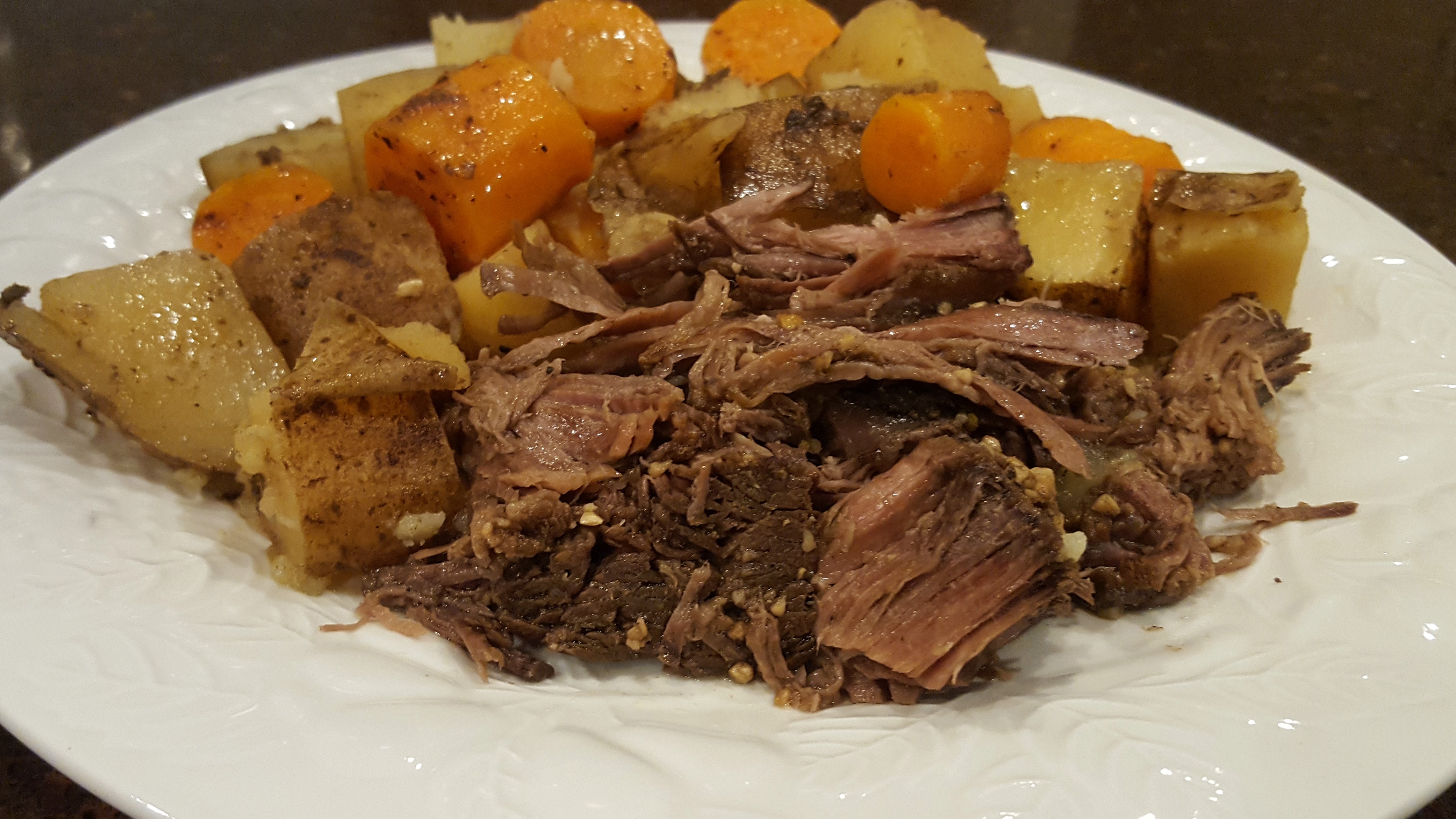 Delicious Easy Meal Slow Cooker Balsamic Garlic Pot Roast - Dining in with Danielle