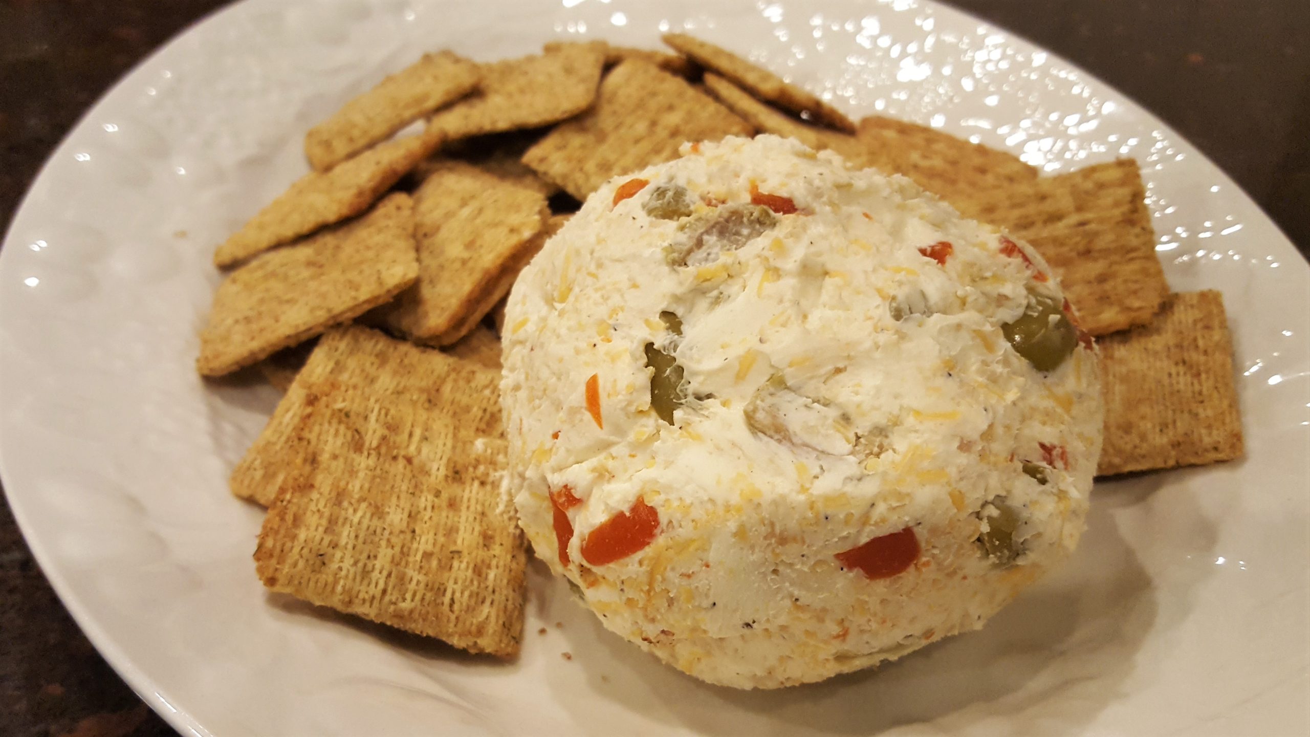 Creamy and Cheesy Pimento Olive Cheese Ball Party Appetizer! Pimento Spread - Dining in with Danielle