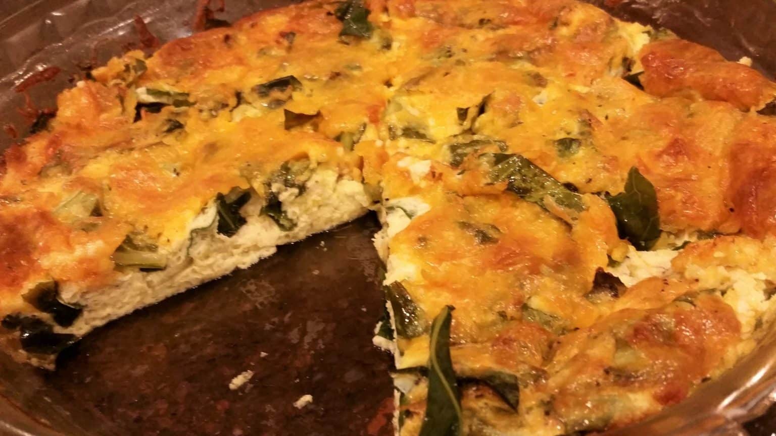 Cheesy Collard Green Crustless Quiche Dining in with Danielle