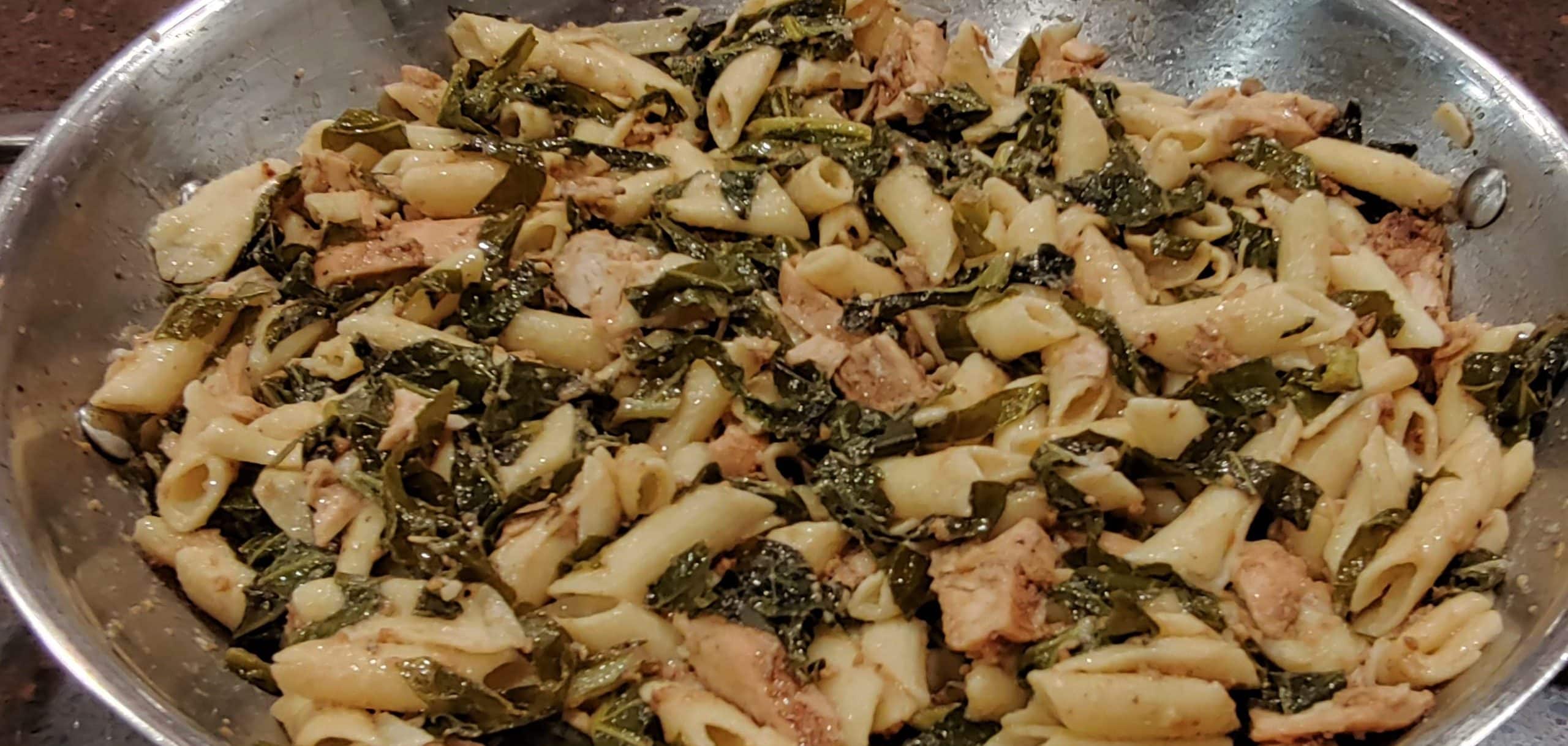 Easy Meal Chicken Collard Greens Pasta - Dining in with Danielle