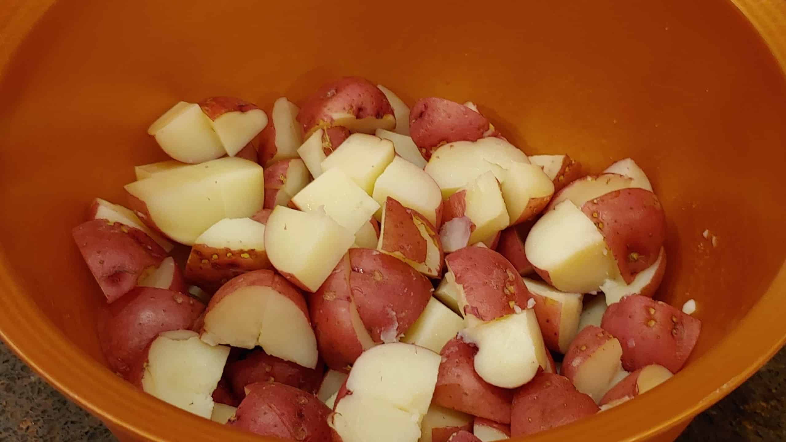Cooked cut up potatoes - Dining in with Danielle