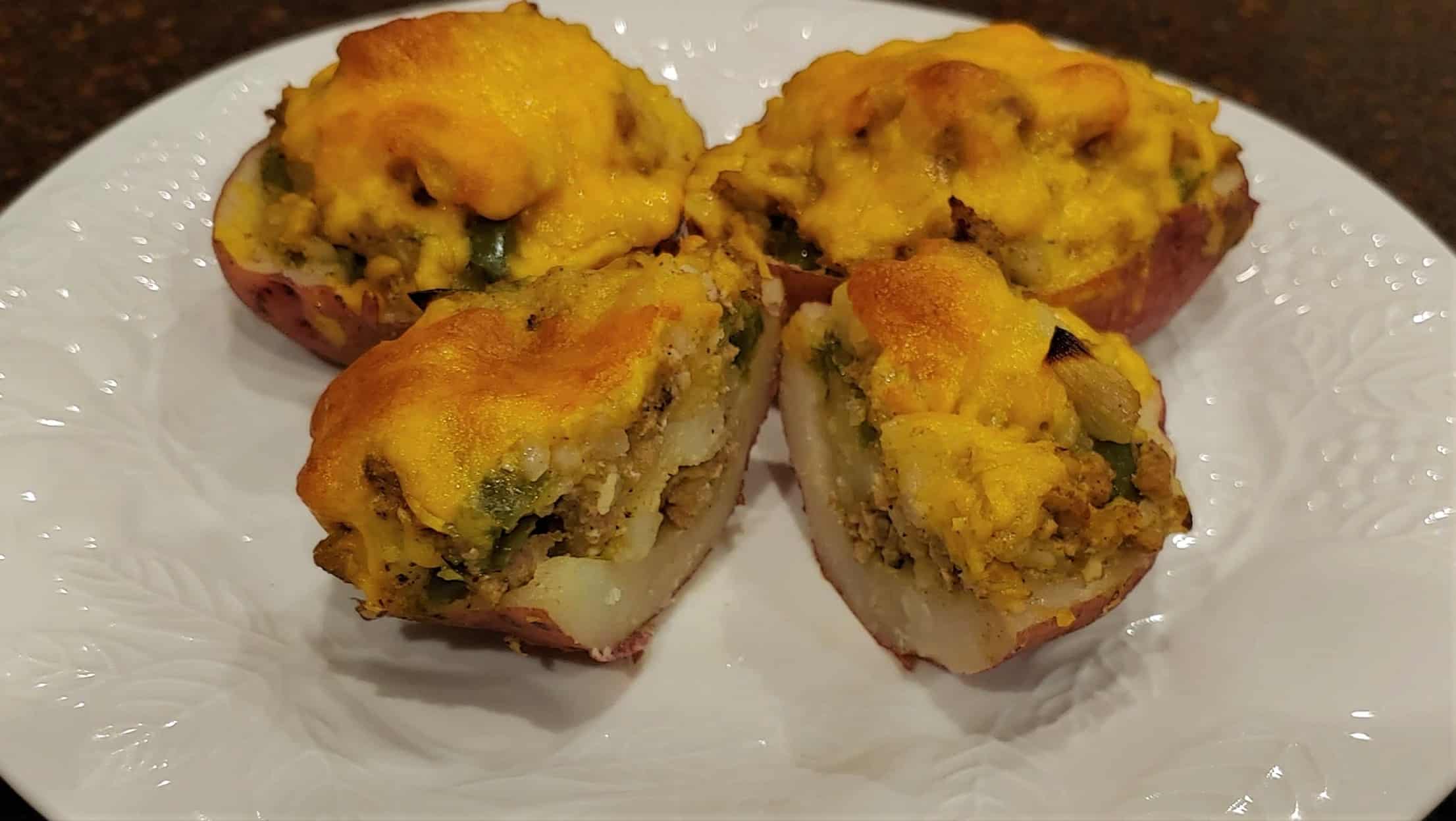Taco Meat Twice Baked Potatoes Delicious Easy Meal! Twice Baked Potatoes - Dining in with Danielle