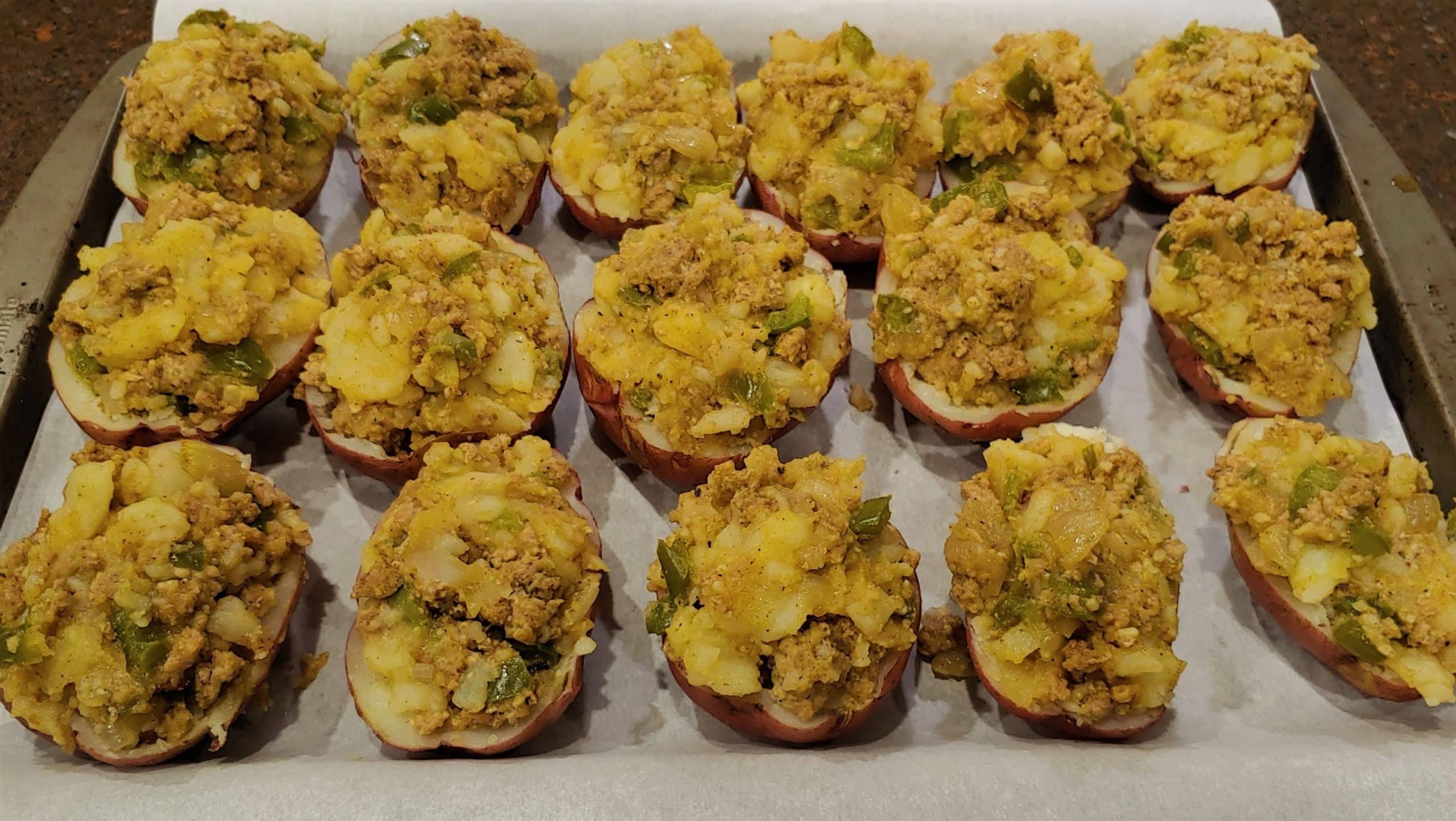 Twice Baked Potatoes Filled with Ingredients - Dining in with Danielle