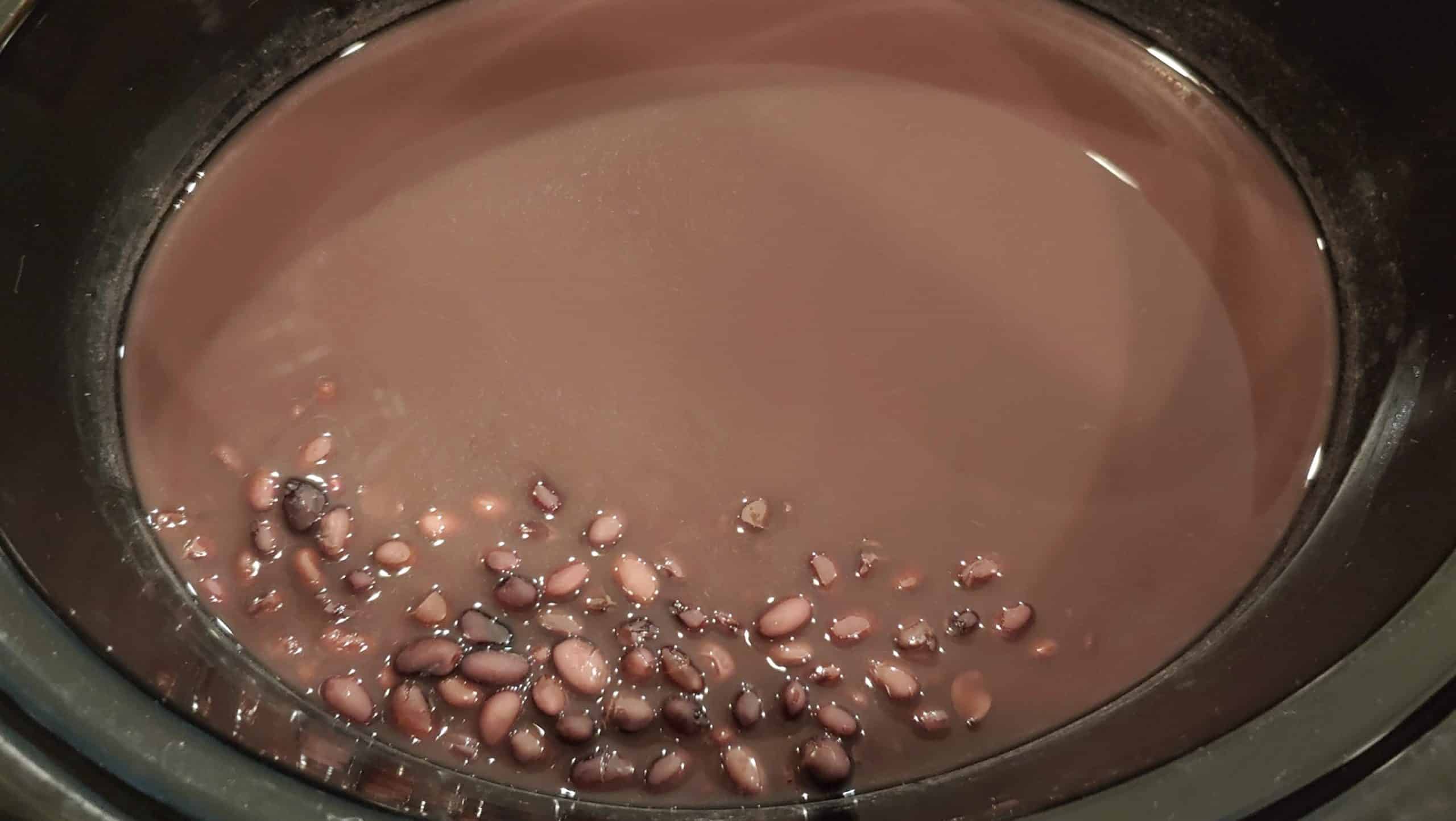 Slow Cooked Black Beans after 3 Hours and before any Ingredients! Slow Cooking Dry Black Beans - Dining in with Danielle