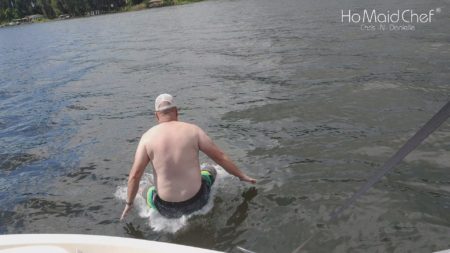 Pasty White Guy Jumps Off Boat after a bet by Wife