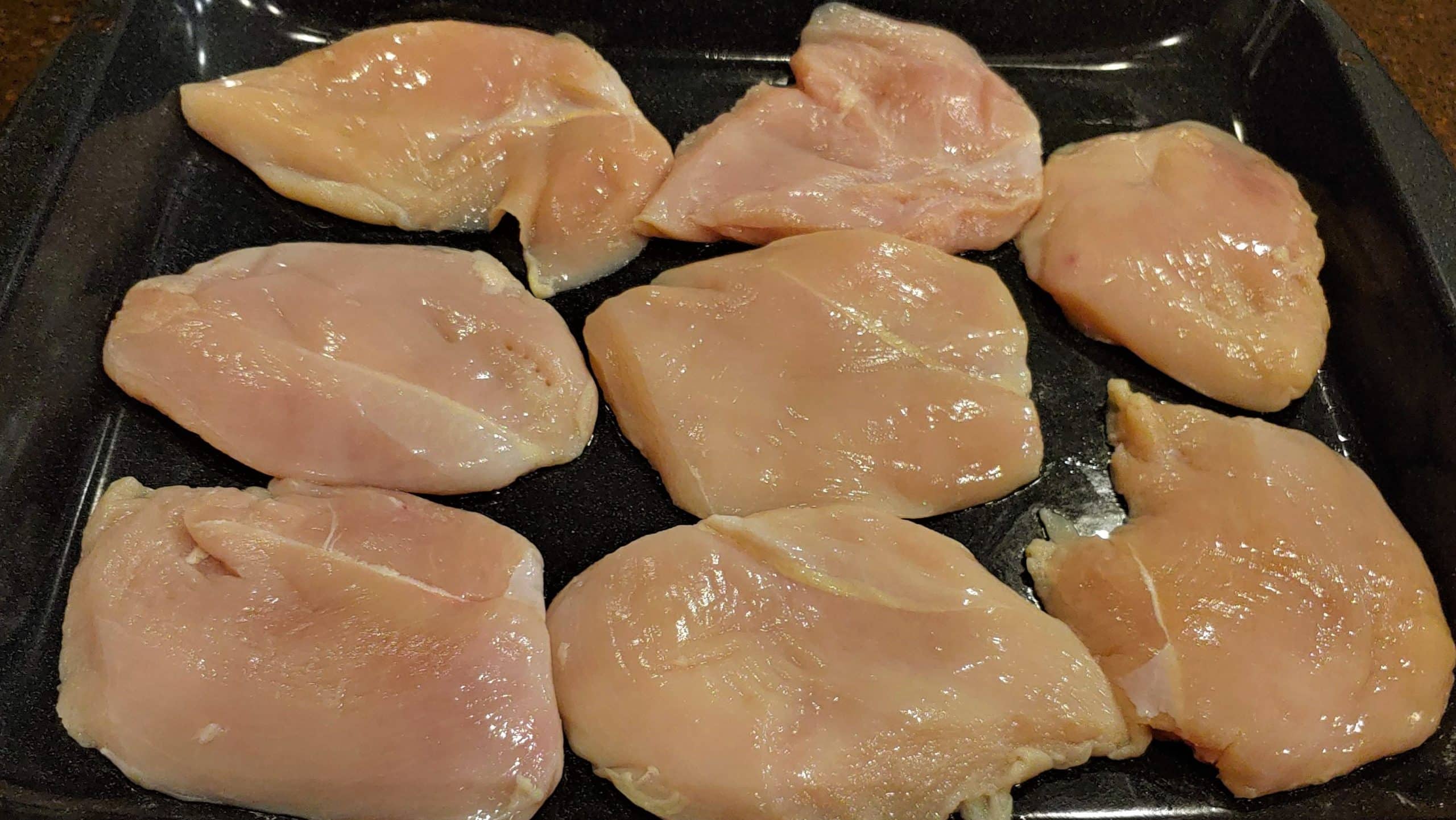 Chicken Breasts being prepared - Dining in with Danielle