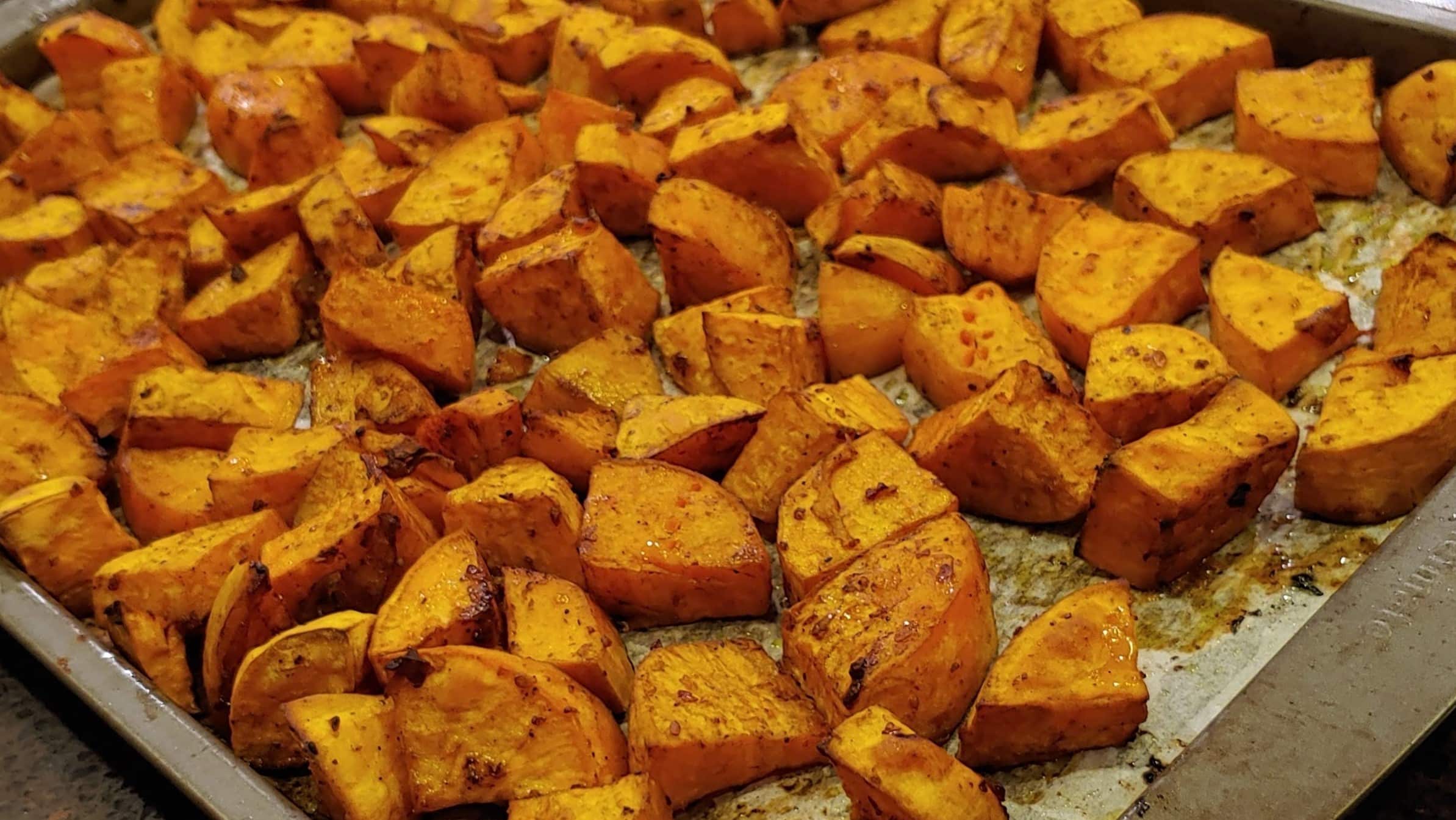Not your Mashed Sweet Potatoes, These are Roasted like Potatoes! Thanksgiving side dish sweet potatoes - Dining in with Danielle