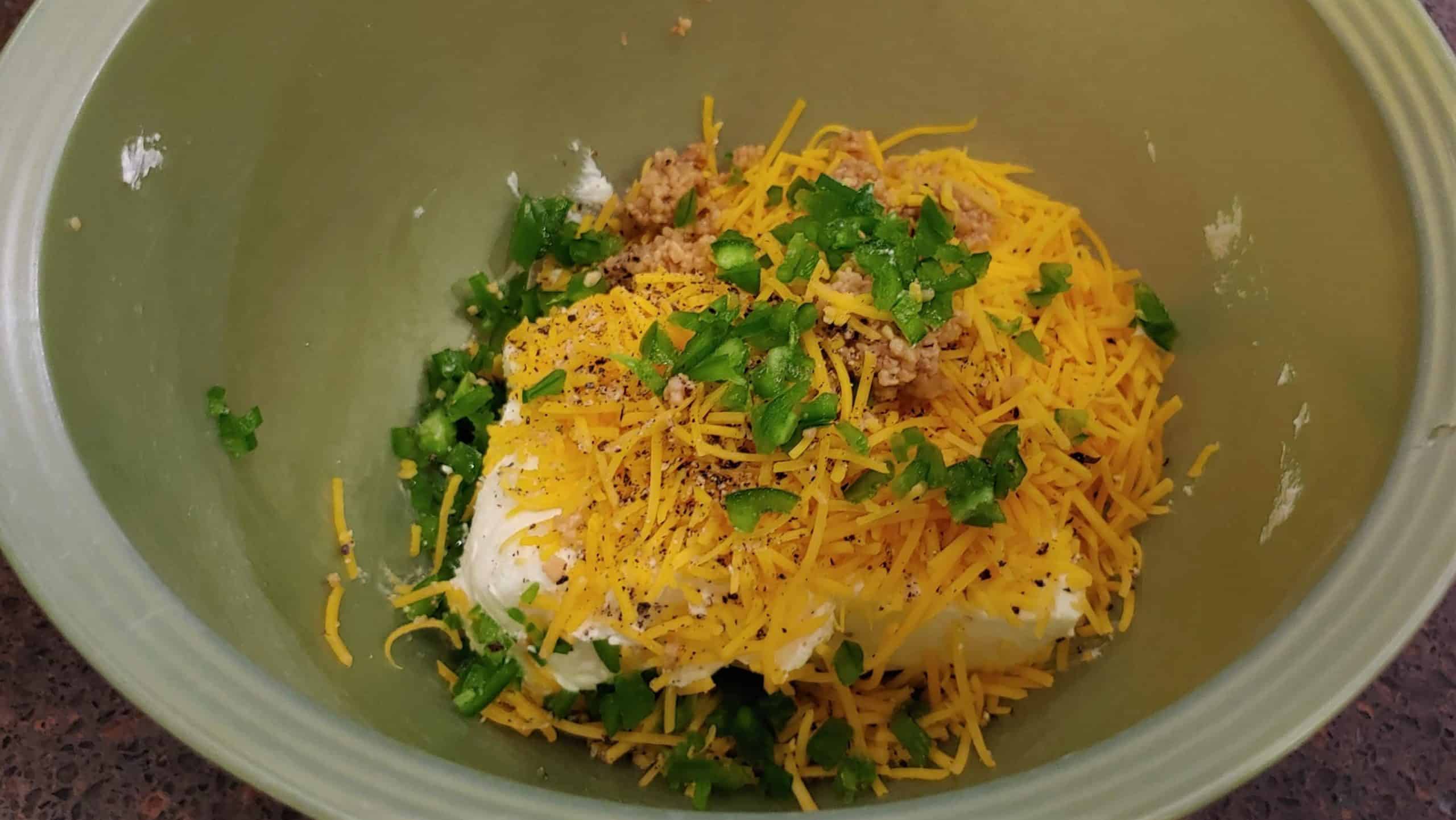Ingredients for Cheesy Jalapeno Cheese Ball! Cheese ball ingredients - Dining in with Danielle
