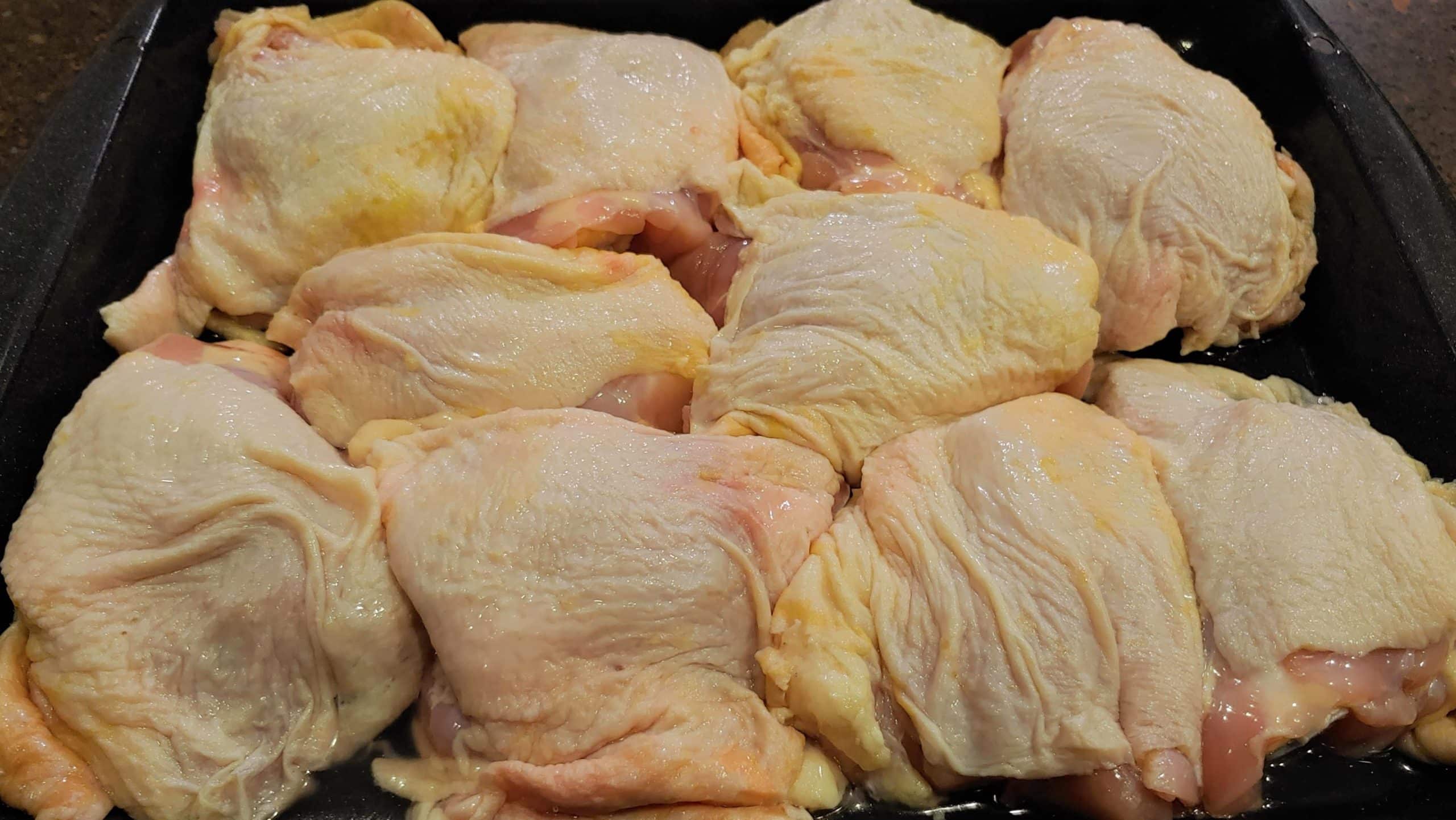Skin on Bone In Chicken Thighs before Marinade! chicken thighs skin on - Dining in with Danielle
