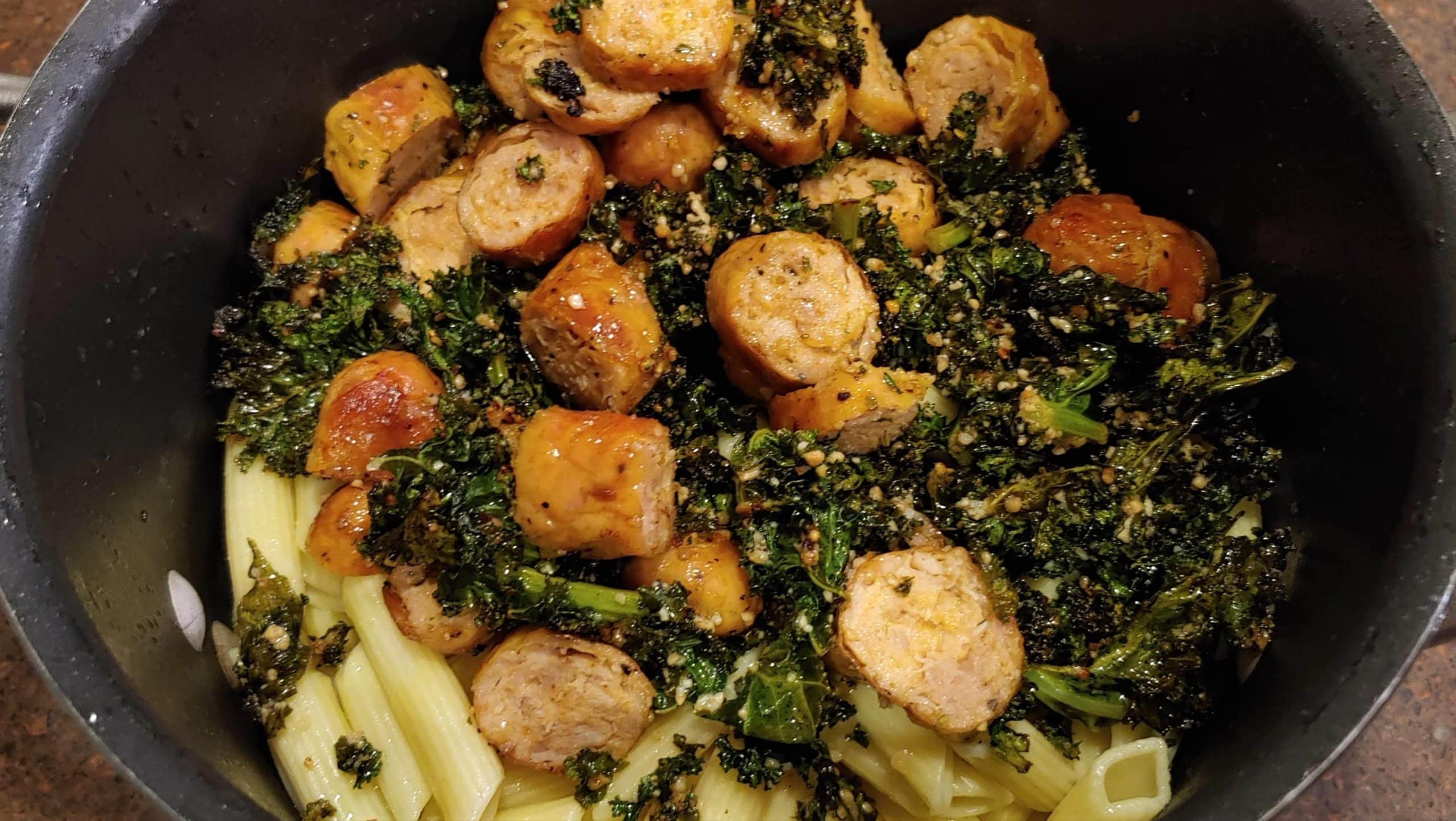 Chicken Sausage Kale pasta ingredients - Dining in with Danielle