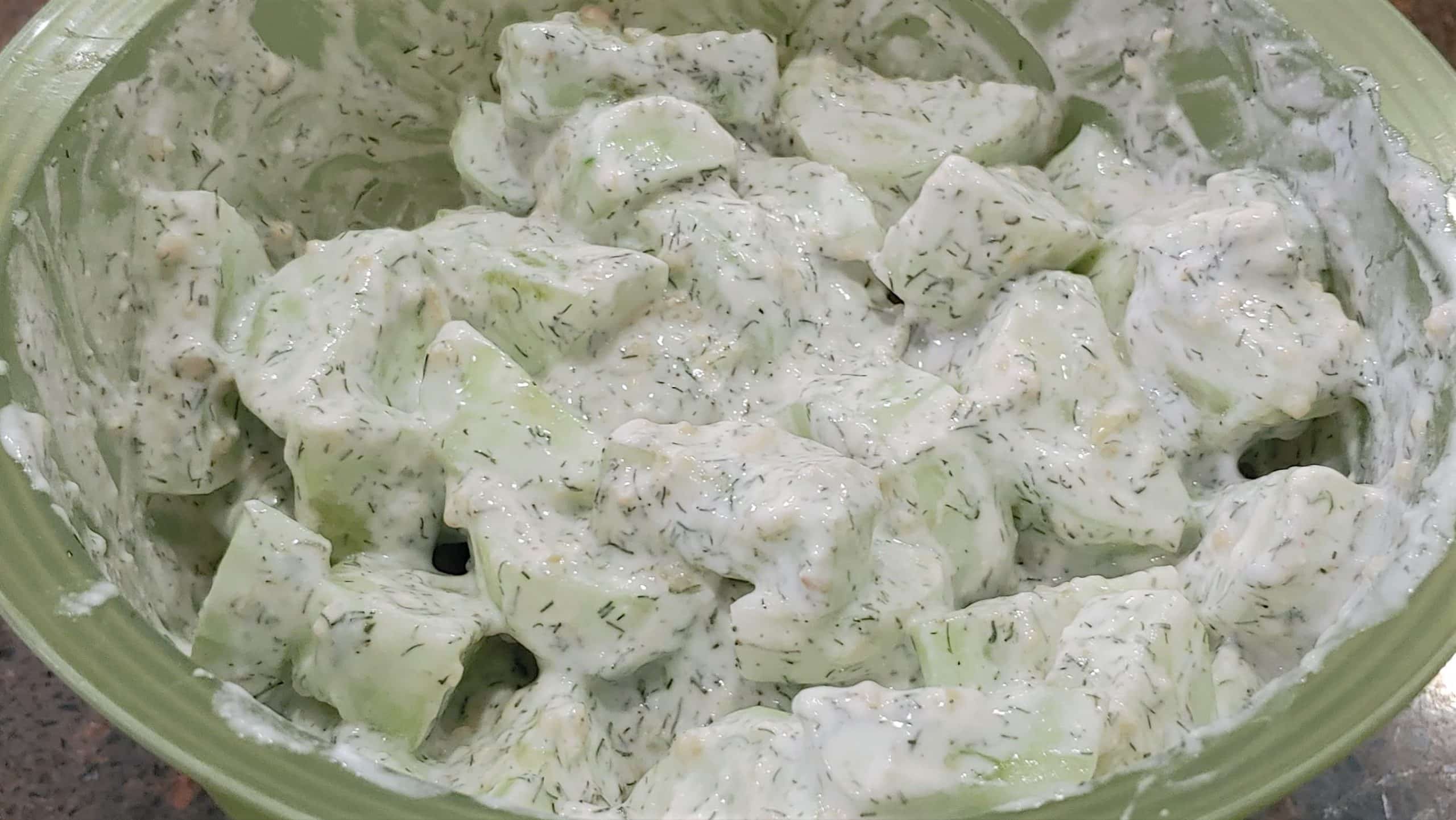 Marinated Creamy Cucumber Salad - Dining in with Danielle