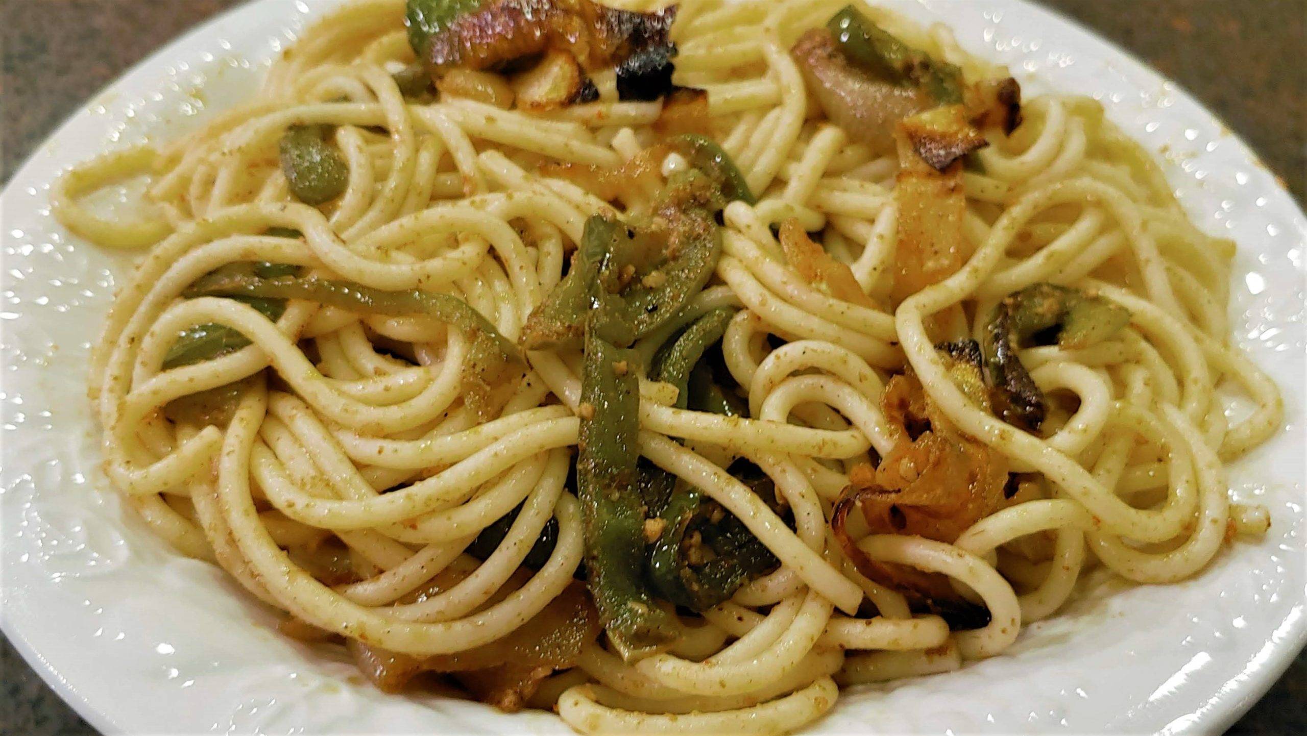 Fajita Spaghetti - Dining in with Danielle