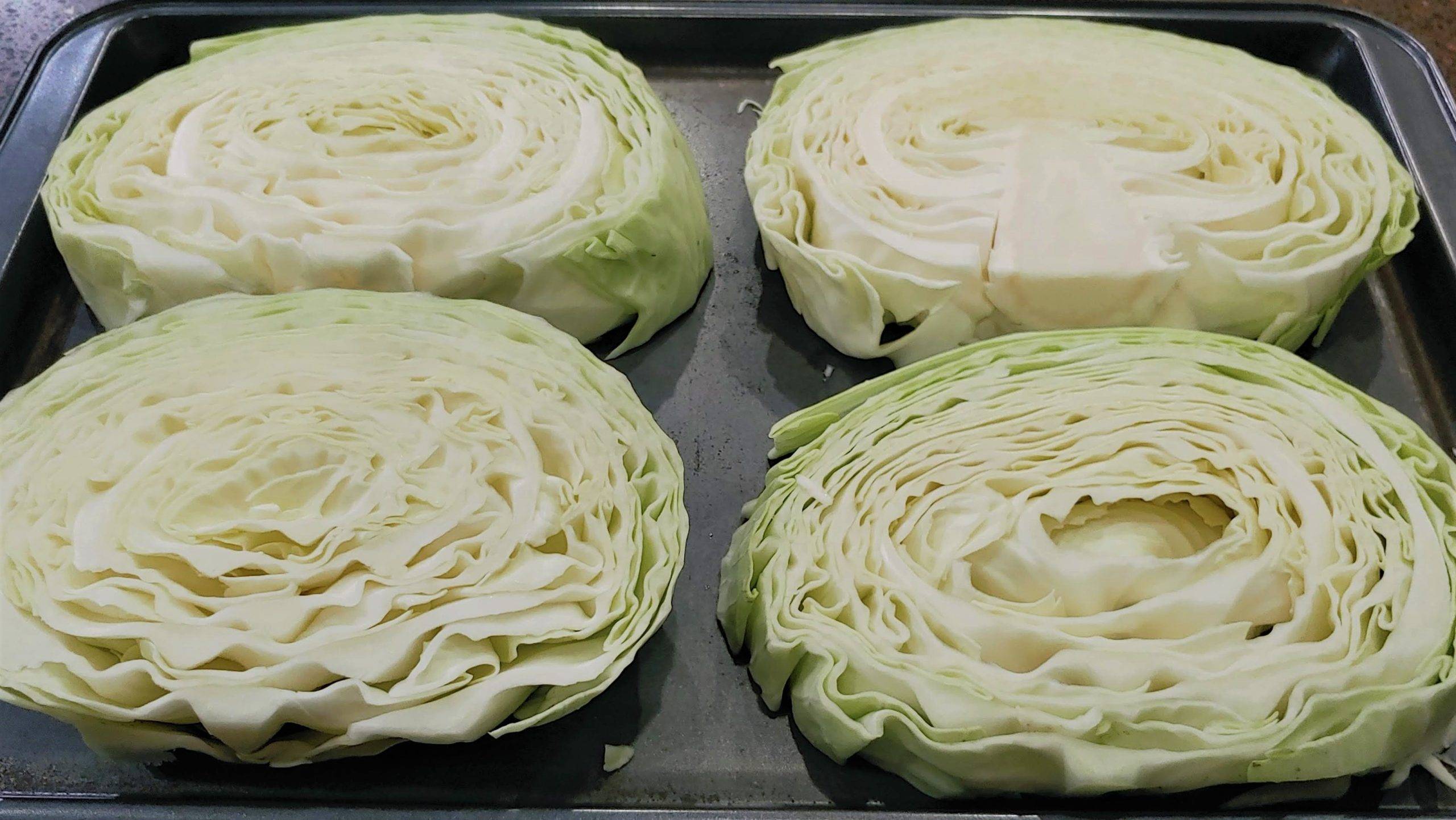 Roasted Tex Mex Cabbage Steaks cut and Ready for Marinating! Cabbage Steaks Roasted - Dining in with Danielle