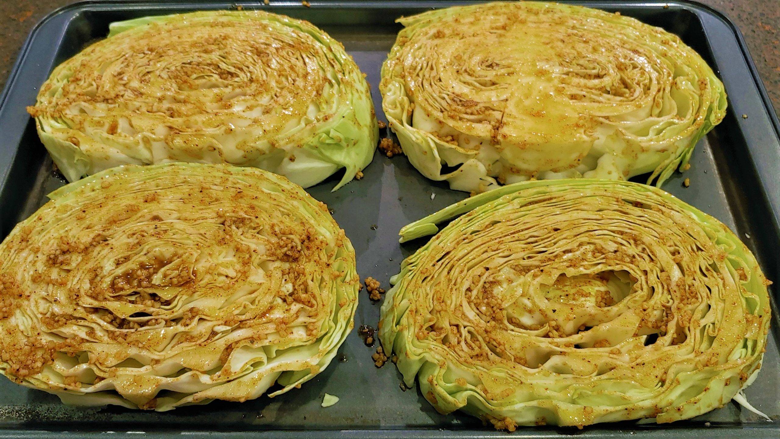 Roasted and Marinated Cabbage Steaks - Dining in with Danielle