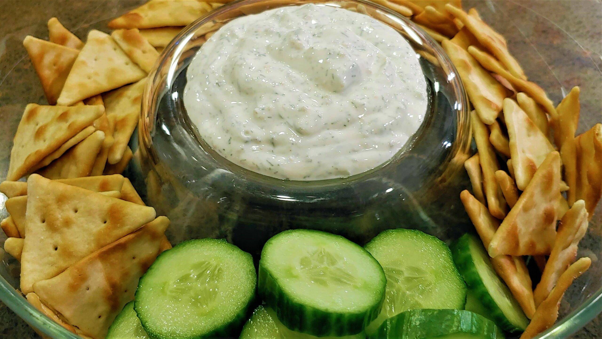 Creamy Dill Cucumber Dip for Crackers, Vegetables and Chips! Cucumber Dip - Dining in with Danielle