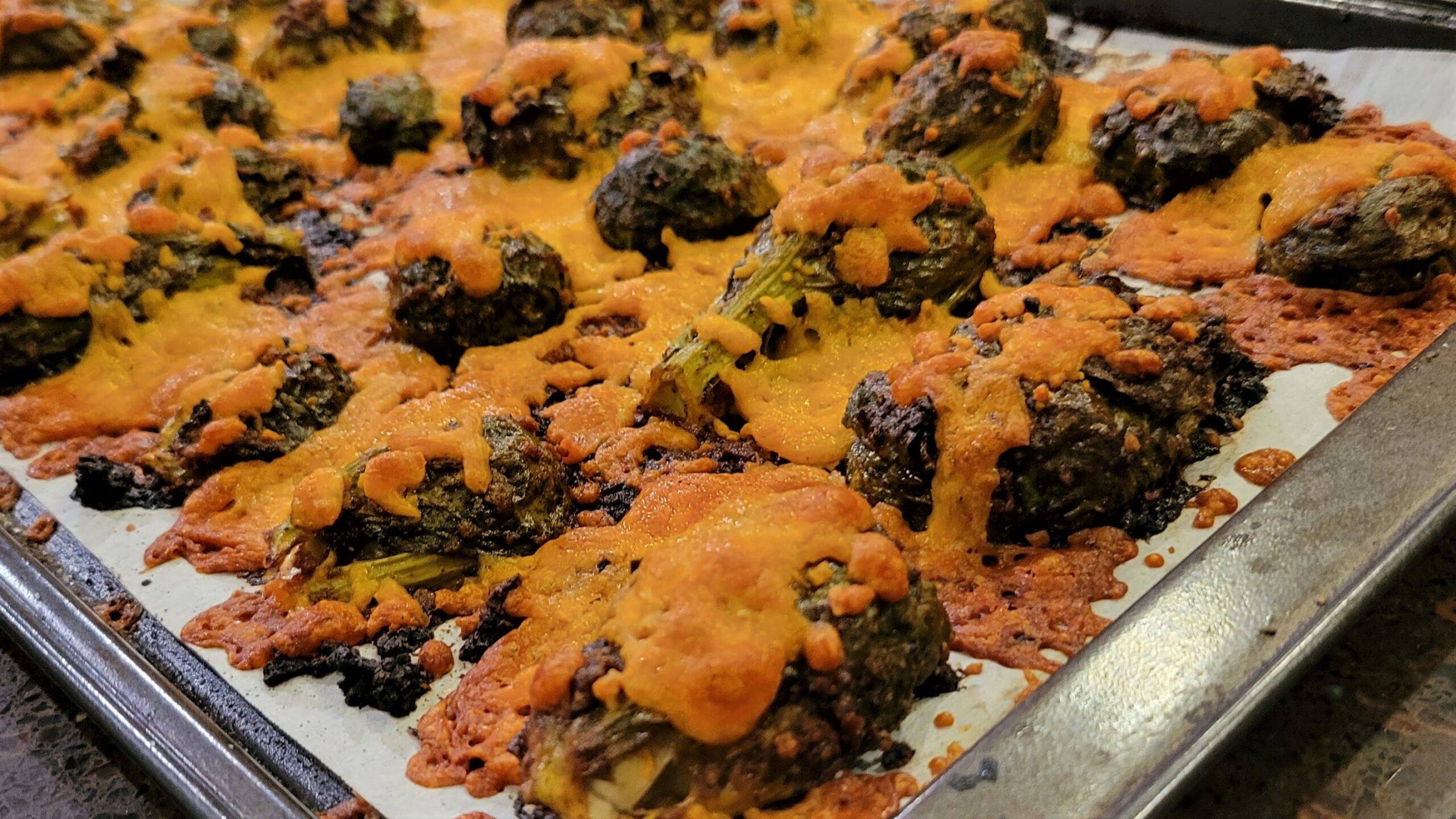 Cheesy Roasted Brussel Sprouts with Crispy Cheese! Fresh Brussel Sprouts - Dining in with Danielle