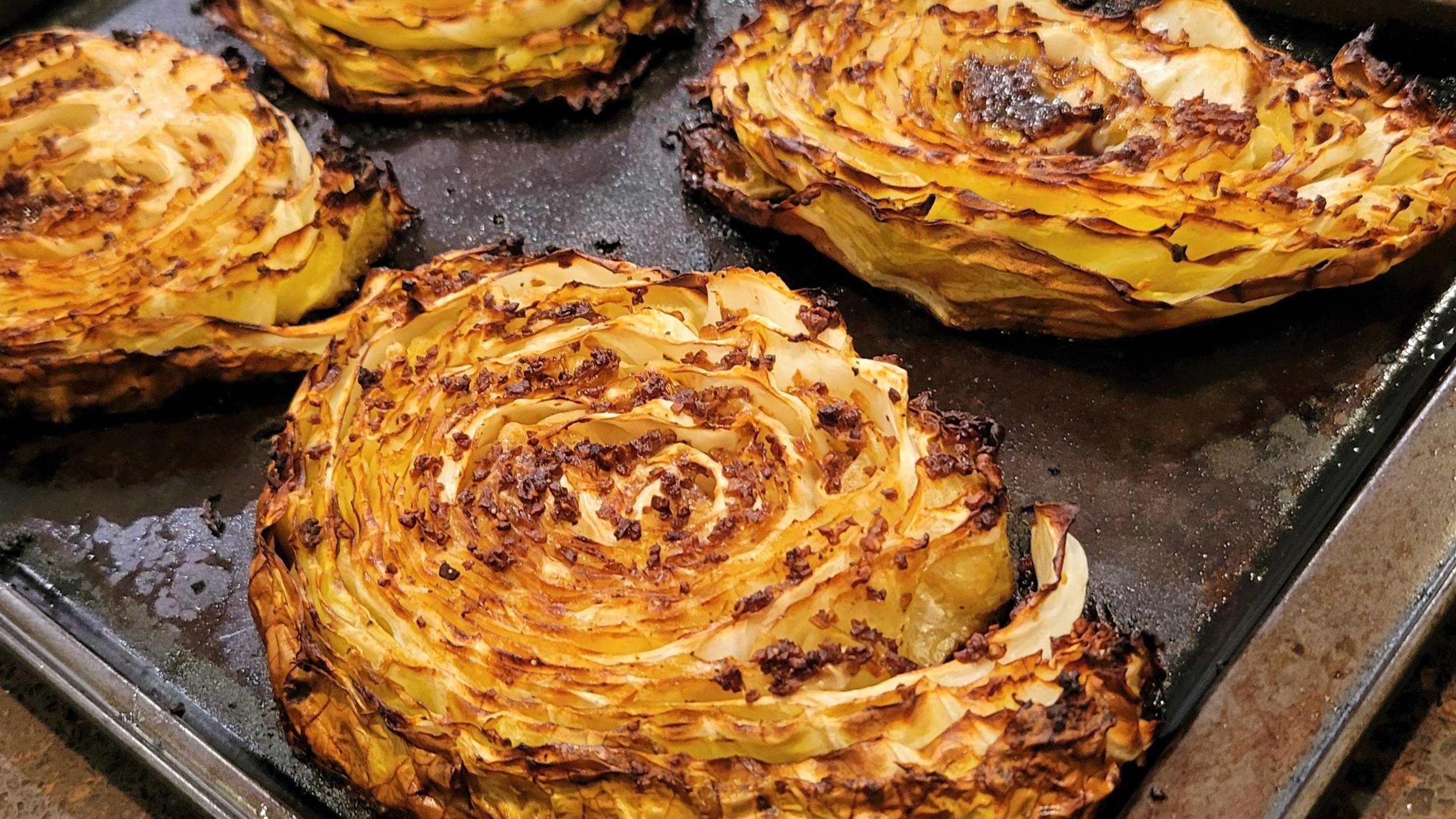 Roasted Soy Sauce Cabbage Steaks, Side Dish or Vegetarian Meal! Cabbage Steaks - Dining in with Danielle