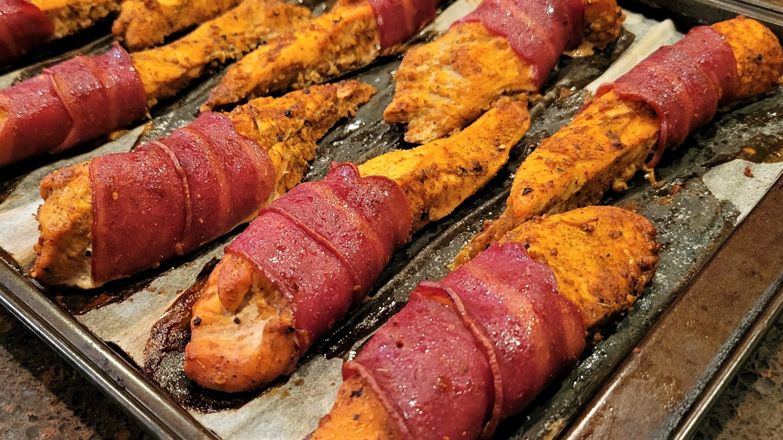 Bacon Wrapped Chicken Breast Strips Marinated with Tex Mex Seasonings! Bacon Wrapped Chicken - Dining in with Danielle