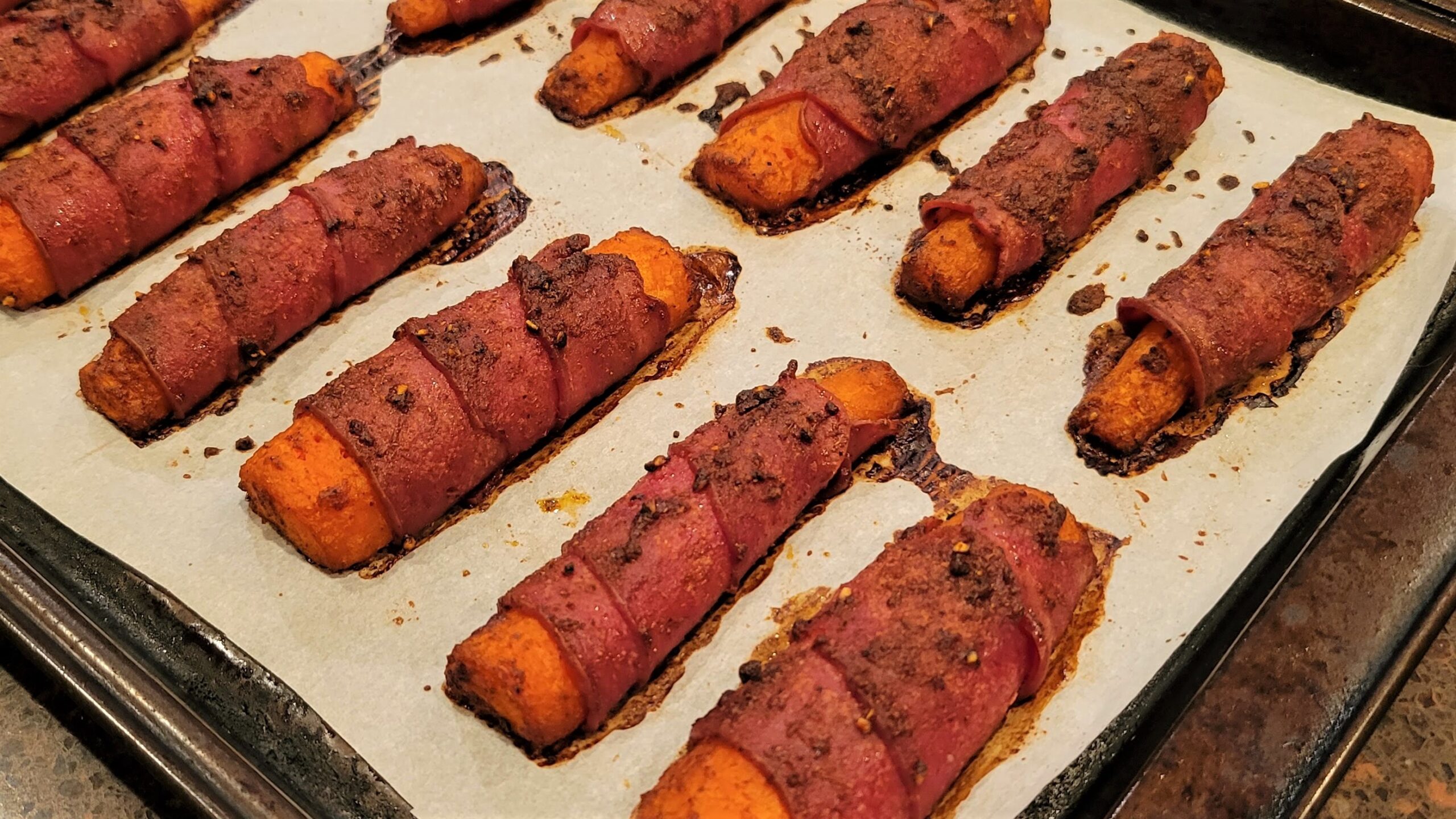 Bacon Wrapped Carrots - Dining in with Danielle