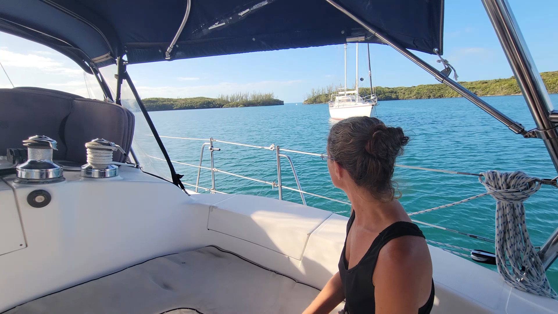 Leaving Hatchet Bay for Pineapple Cay 