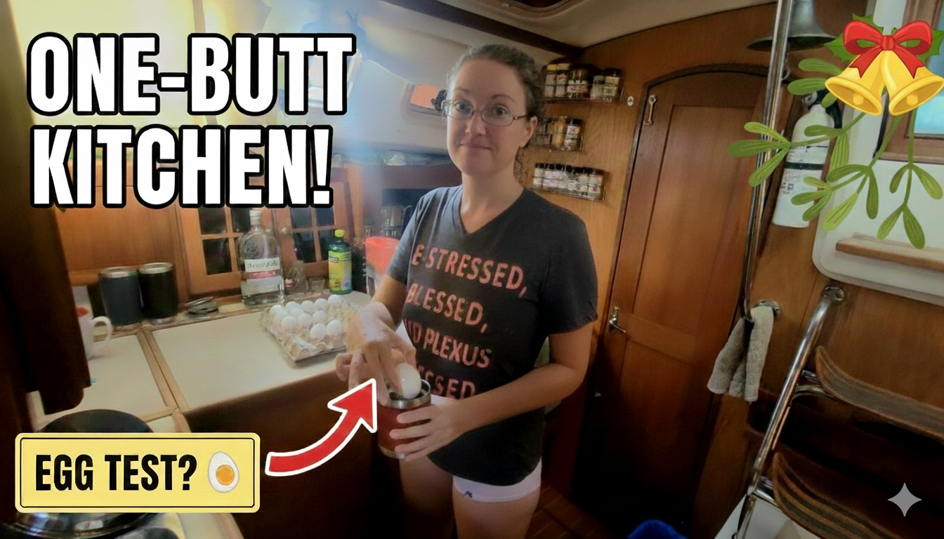 ONE-BUTT KITCHEN Holiday Cooking! ⛵ Slow Cooker Recipe, Taco Cheese Ball, & Boat Life Hacks | Ep 95